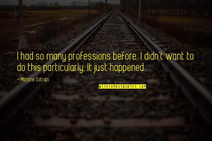 Hakim Bey Taz Quotes By Marjane Satrapi: I had so many professions before. I didn't