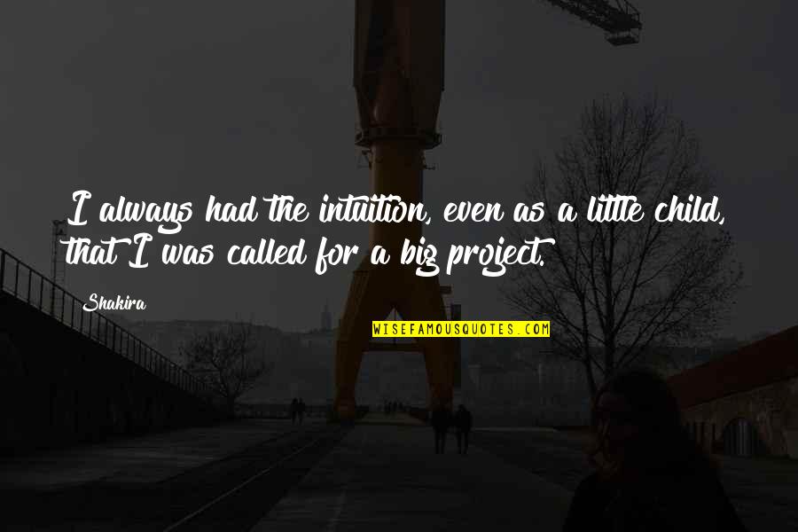 Hakuryuu Magi Quotes By Shakira: I always had the intuition, even as a