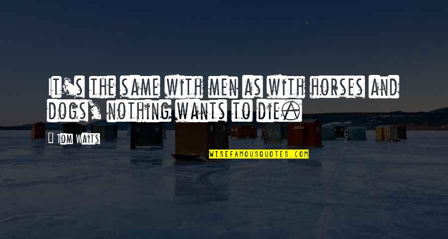 Halabin Quotes By Tom Waits: It's the same with men as with horses