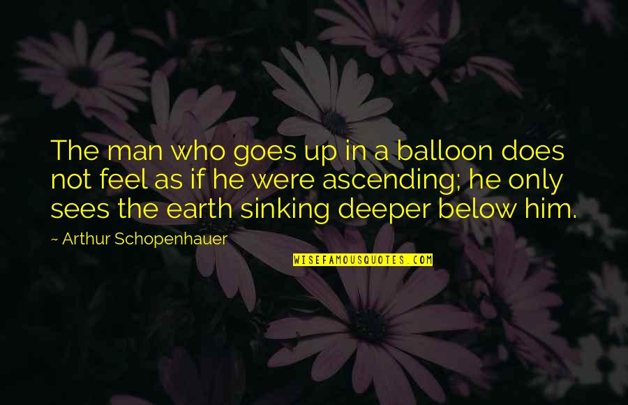 Halamandaris Salinas Quotes By Arthur Schopenhauer: The man who goes up in a balloon