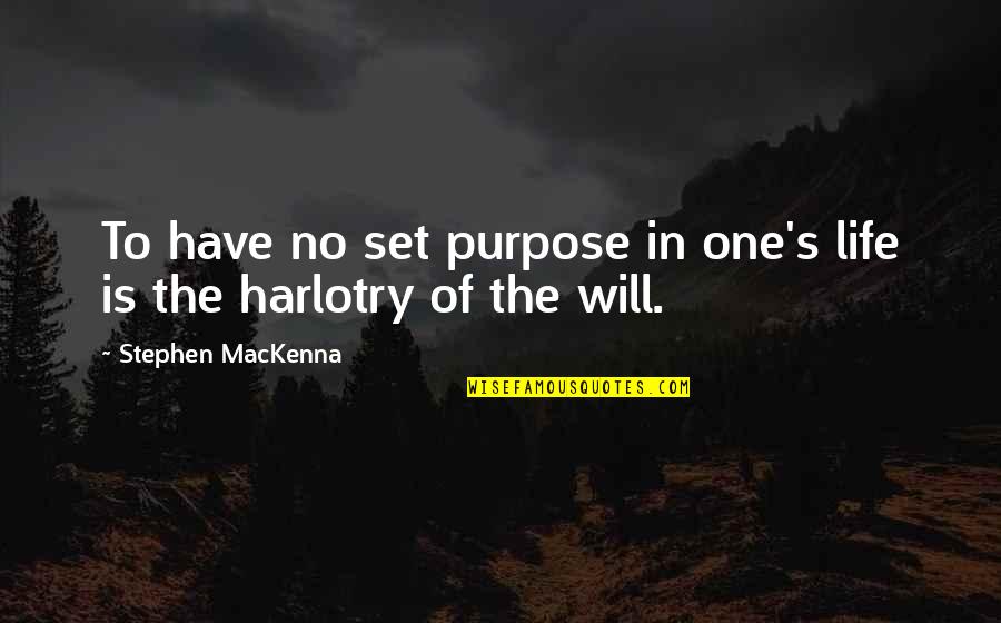 Haldon House Quotes By Stephen MacKenna: To have no set purpose in one's life
