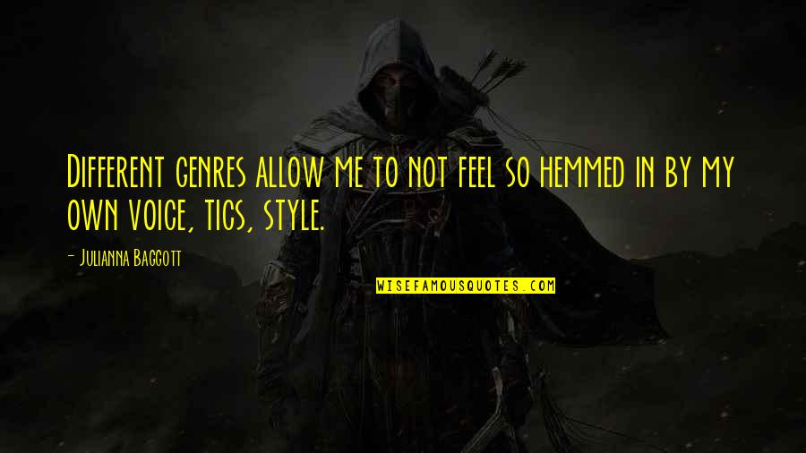 Half A Face Quotes By Julianna Baggott: Different genres allow me to not feel so