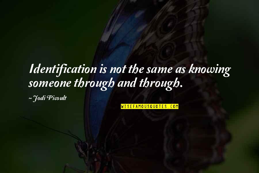 Half Alive Quotes By Jodi Picoult: Identification is not the same as knowing someone