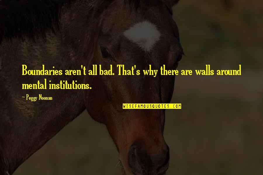 Half Broke Horses Chapter 1 Quotes By Peggy Noonan: Boundaries aren't all bad. That's why there are
