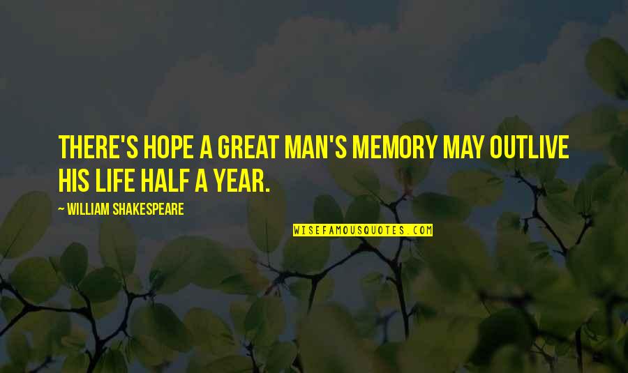Half Life G Man Quotes By William Shakespeare: There's hope a great man's memory may outlive