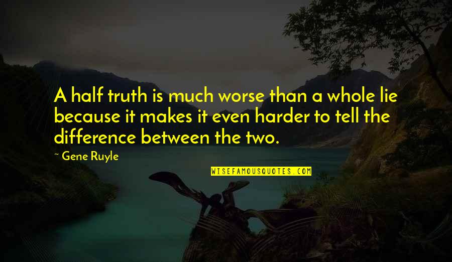 Half Truth Quotes By Gene Ruyle: A half truth is much worse than a Half Truth Quotes By Gene Ruyle: A half truth is much worse than a