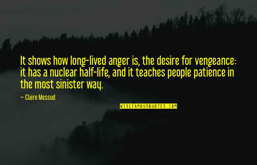Half Way Quotes By Claire Messud: It shows how long-lived anger is, the desire