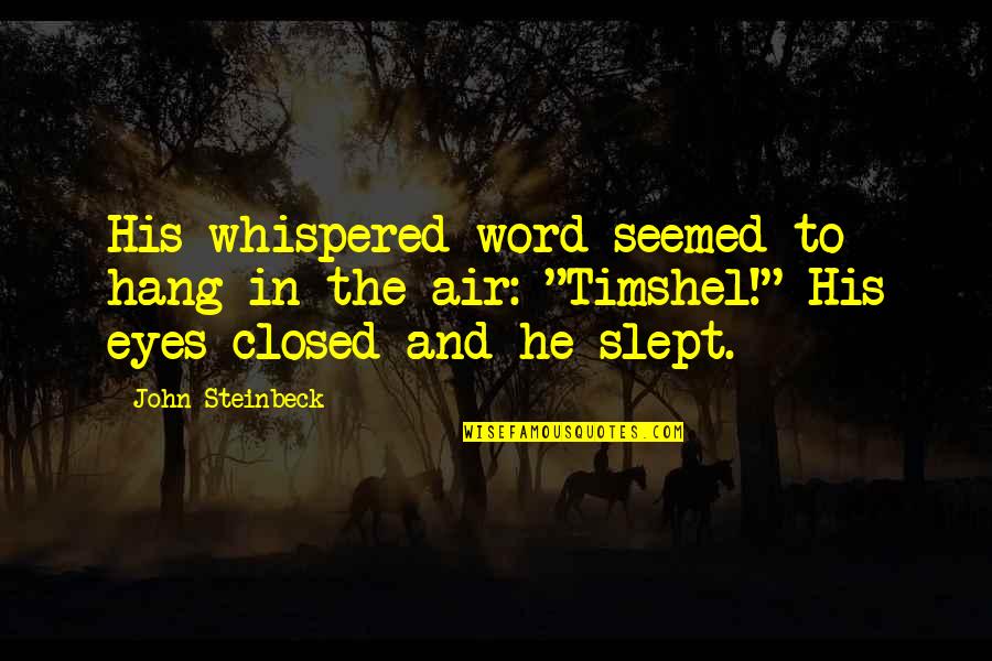 Halfway There Motivational Quotes By John Steinbeck: His whispered word seemed to hang in the