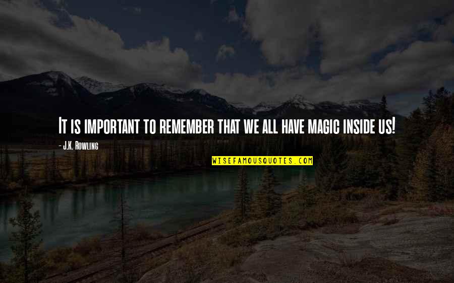 Haligi Ng Tahanan Quotes By J.K. Rowling: It is important to remember that we all