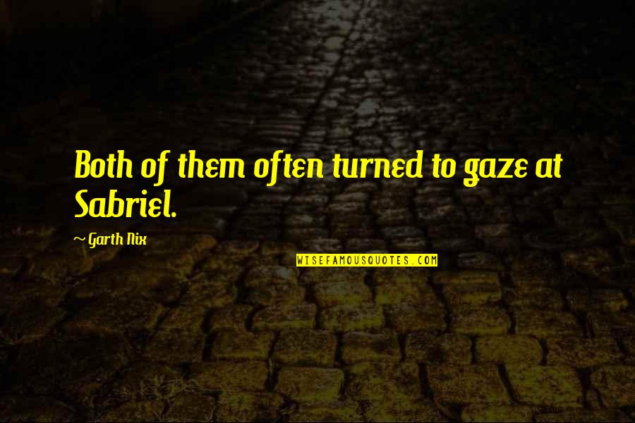 Halil Dzubran Quotes By Garth Nix: Both of them often turned to gaze at