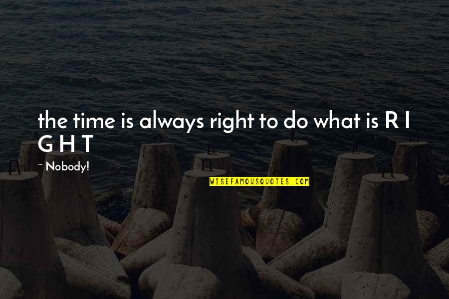 Halilajuh Quotes By Nobody!: the time is always right to do what