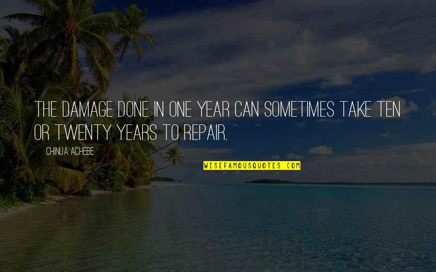 Halleys Comet Facts Quotes By Chinua Achebe: The damage done in one year can sometimes