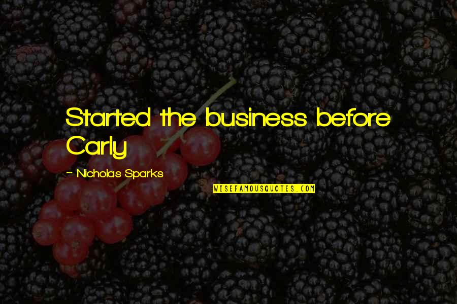 Halligan And Axe Quotes By Nicholas Sparks: Started the business before Carly