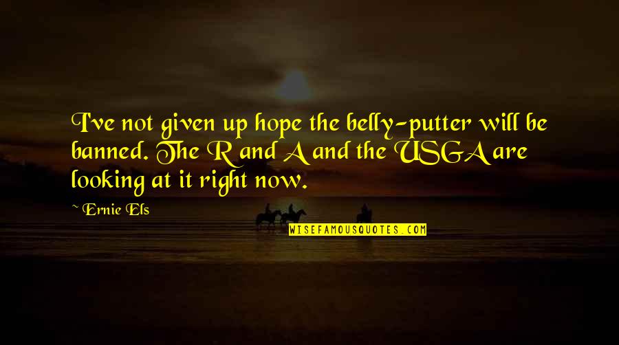 Hallmark Greeting Cards Quotes By Ernie Els: I've not given up hope the belly-putter will