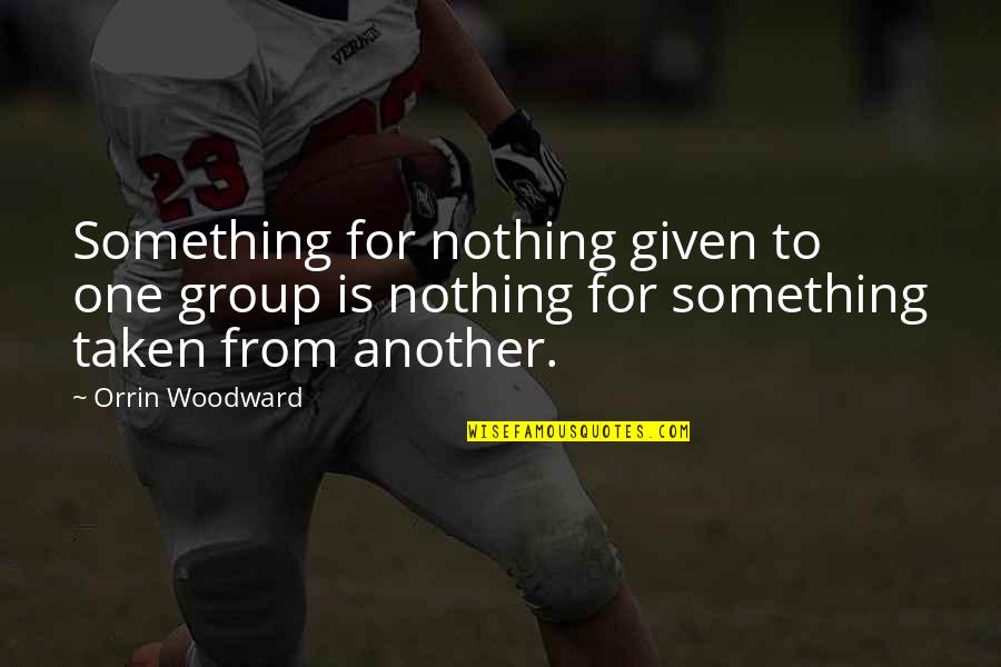Hallmarked Quotes By Orrin Woodward: Something for nothing given to one group is