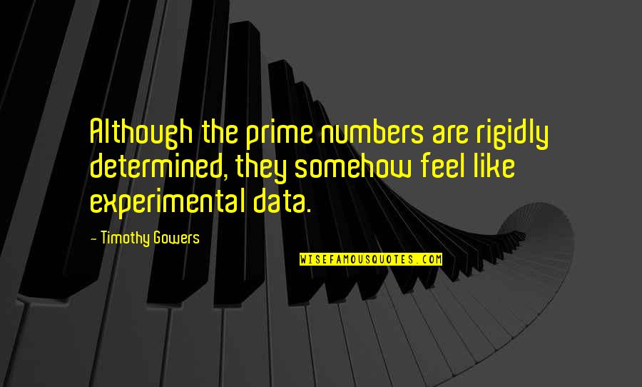 Hallow'd Quotes By Timothy Gowers: Although the prime numbers are rigidly determined, they