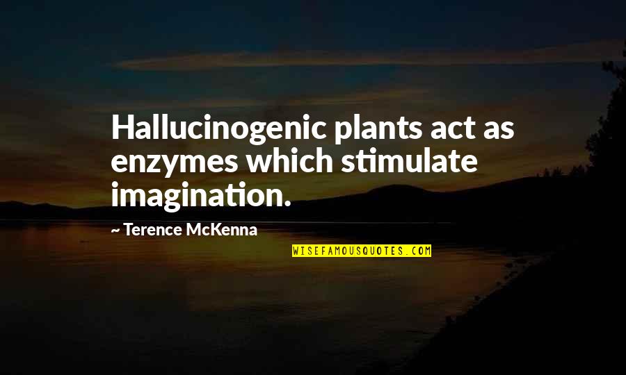 Hallucinogenic Quotes By Terence McKenna: Hallucinogenic plants act as enzymes which stimulate imagination.