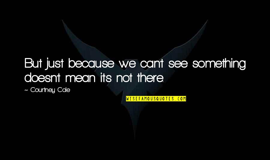 Halperin Battaglia Quotes By Courtney Cole: But just because we can't see something doesn't