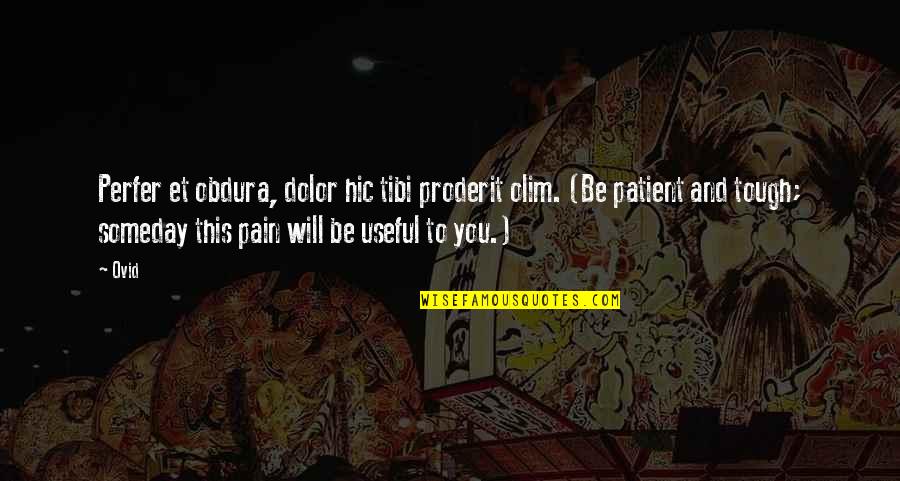 Halperin Md Quotes By Ovid: Perfer et obdura, dolor hic tibi proderit olim.