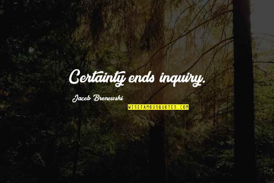 Halten Konjugation Quotes By Jacob Bronowski: Certainty ends inquiry. Halten Konjugation Quotes By Jacob Bronowski: Certainty ends inquiry.