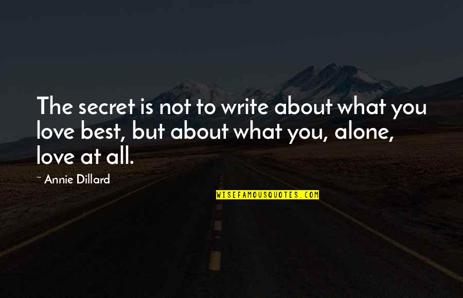 Haltered Bralettes Quotes By Annie Dillard: The secret is not to write about what