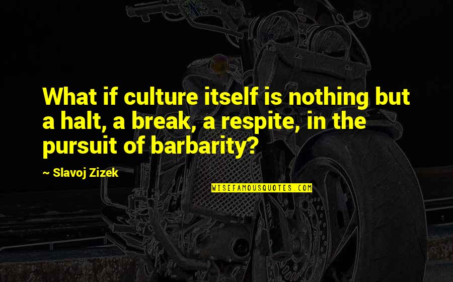 Halt's Quotes By Slavoj Zizek: What if culture itself is nothing but a