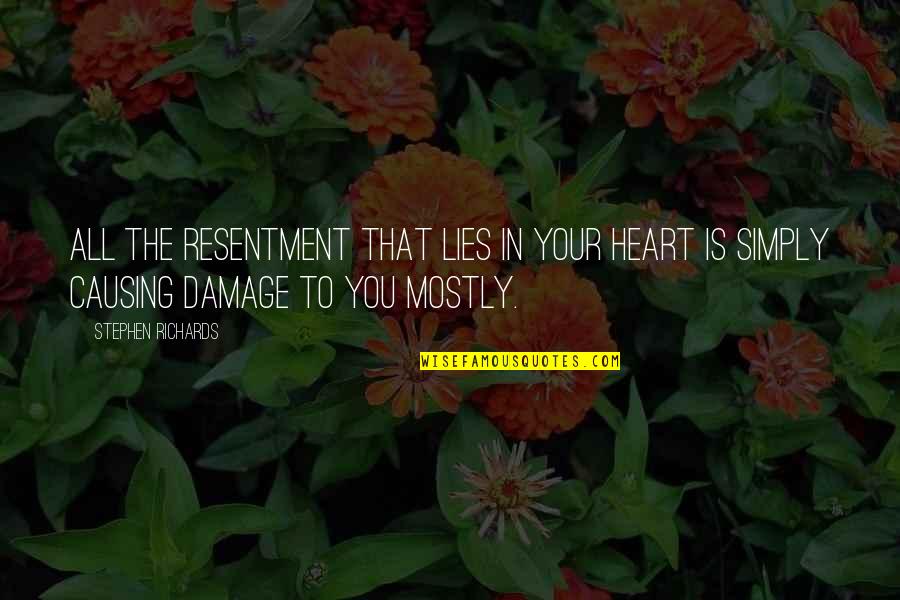 Halvard Mabire Quotes By Stephen Richards: All the resentment that lies in your heart