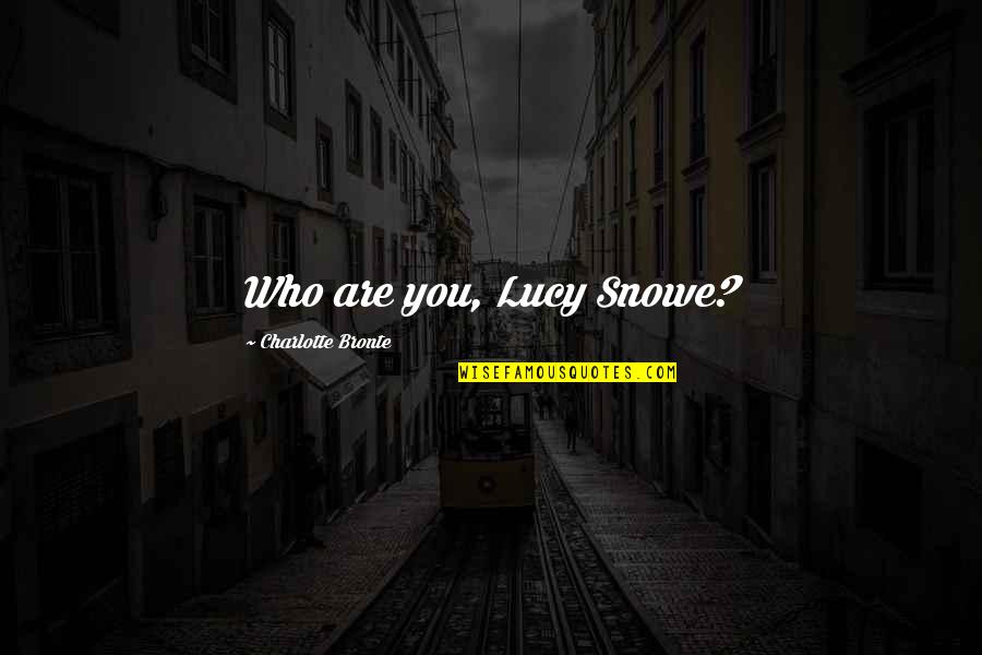 Hamadryas Amphinome Quotes By Charlotte Bronte: Who are you, Lucy Snowe?