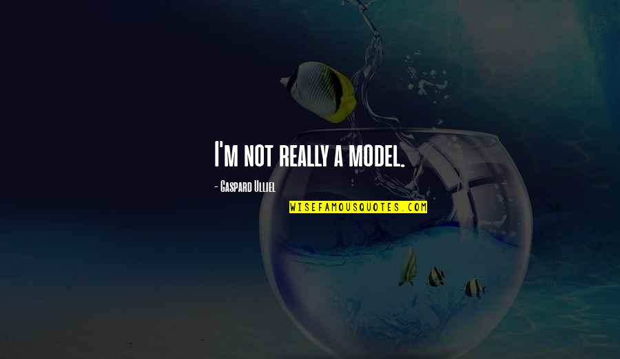 Hambling Quotes By Gaspard Ulliel: I'm not really a model. Hambling Quotes By Gaspard Ulliel: I'm not really a model.