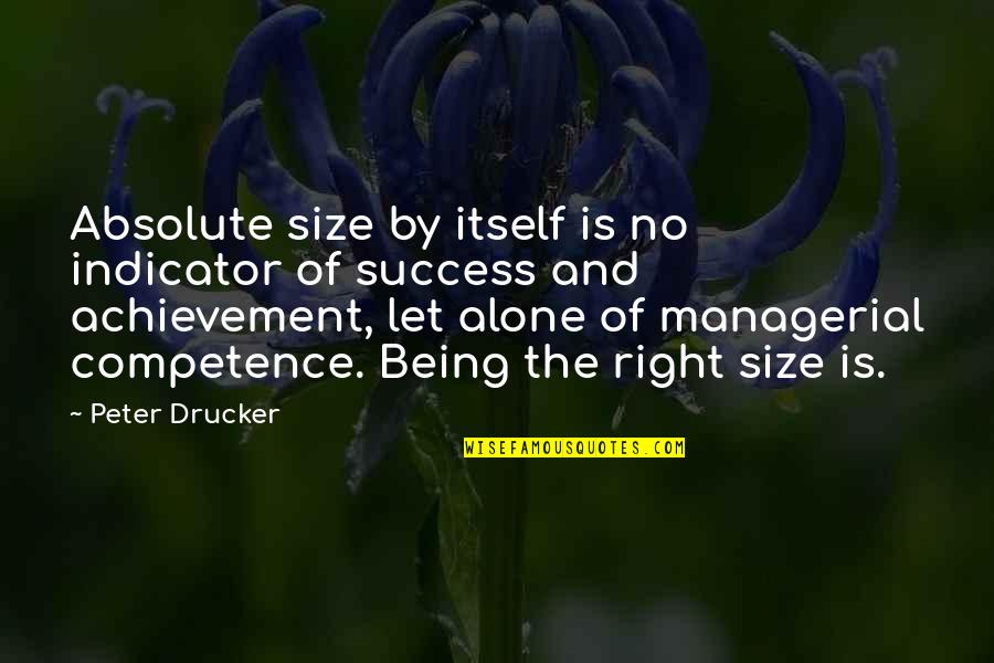 Hambrick Cast Quotes By Peter Drucker: Absolute size by itself is no indicator of