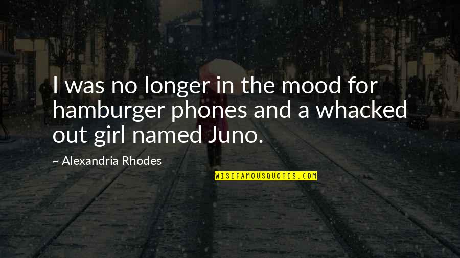 Hamburger Quotes By Alexandria Rhodes: I was no longer in the mood for
