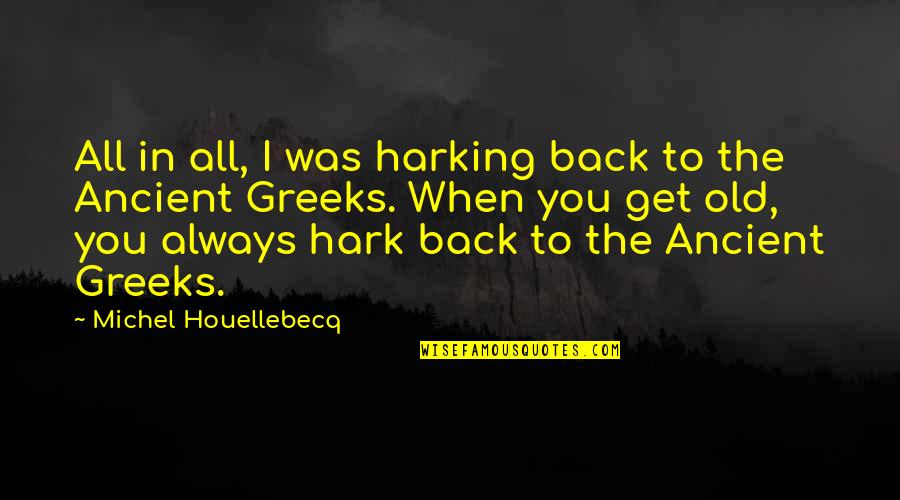 Hamdon Fine Quotes By Michel Houellebecq: All in all, I was harking back to