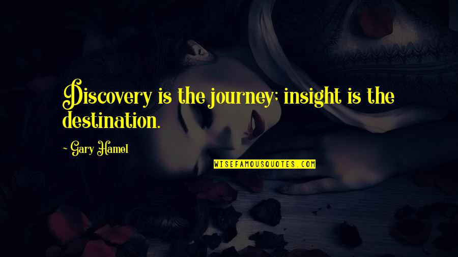 Hamel Quotes By Gary Hamel: Discovery is the journey; insight is the destination.