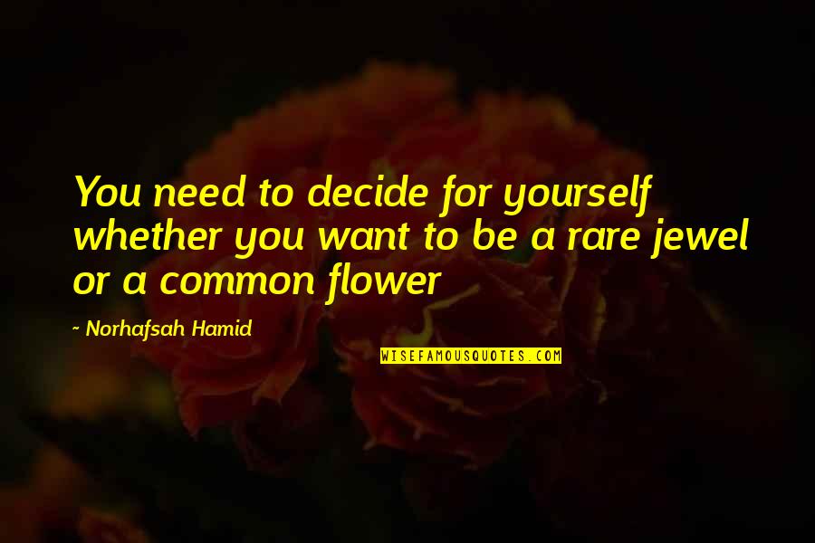 Hamid Quotes By Norhafsah Hamid: You need to decide for yourself whether you