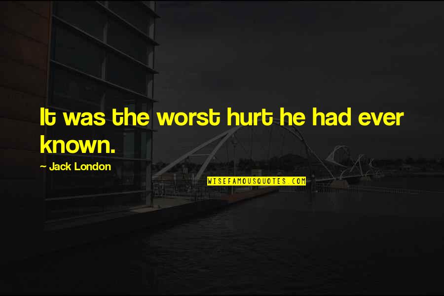 Hamilton Book Quotes By Jack London: It was the worst hurt he had ever