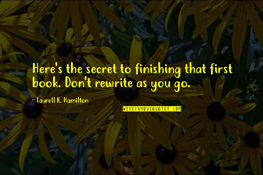 Hamilton Book Quotes By Laurell K. Hamilton: Here's the secret to finishing that first book.