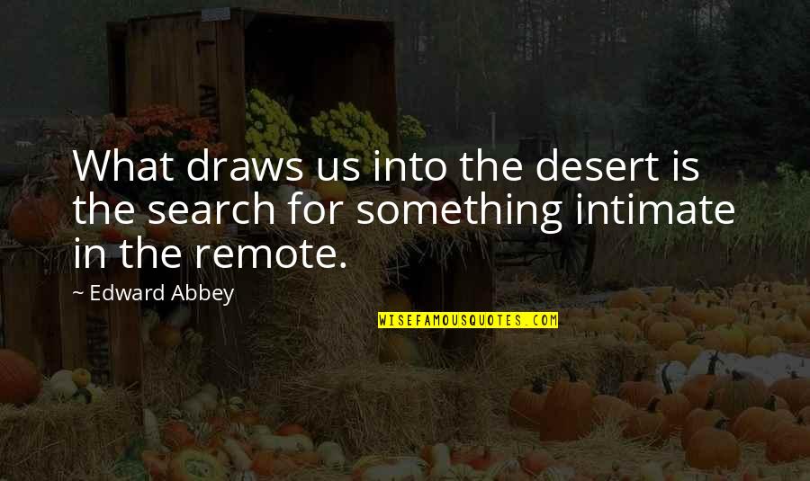 Hamlet And Laertes Foil Quotes By Edward Abbey: What draws us into the desert is the