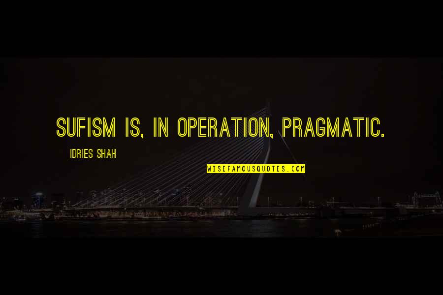 Hamlet Protagonist Quotes By Idries Shah: Sufism is, in operation, pragmatic.