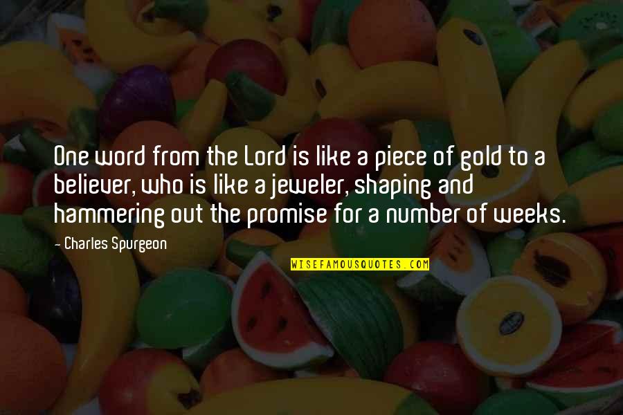 Hammering Quotes By Charles Spurgeon: One word from the Lord is like a Hammering Quotes By Charles Spurgeon: One word from the Lord is like a