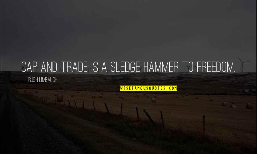 Hammers Quotes By Rush Limbaugh: Cap and trade is a sledge hammer to