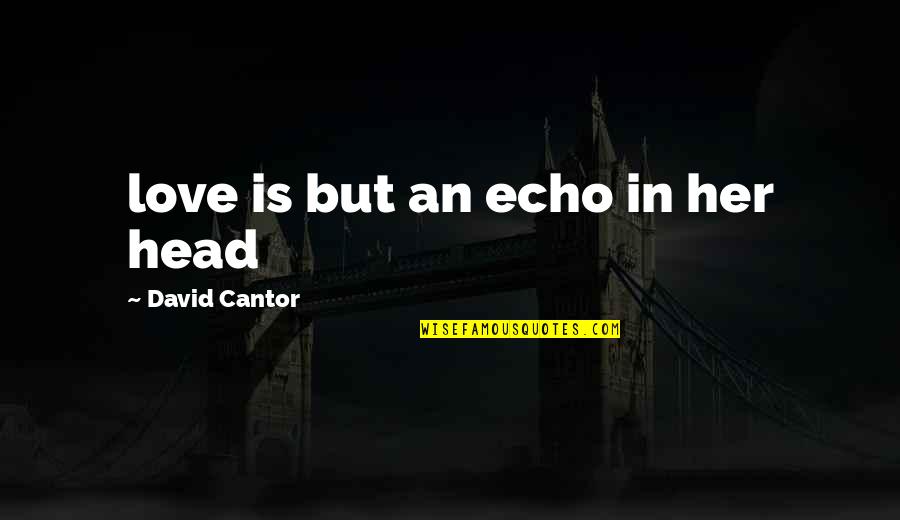 Hammerstrom Quotes By David Cantor: love is but an echo in her head Hammerstrom Quotes By David Cantor: love is but an echo in her head