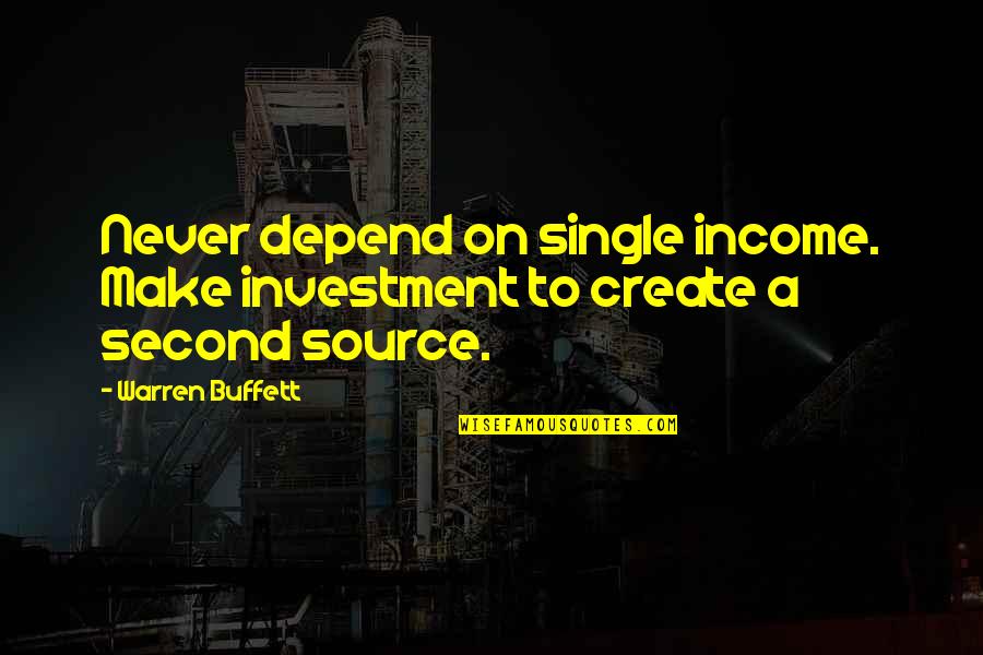 Hamon Ng Buhay Quotes By Warren Buffett: Never depend on single income. Make investment to