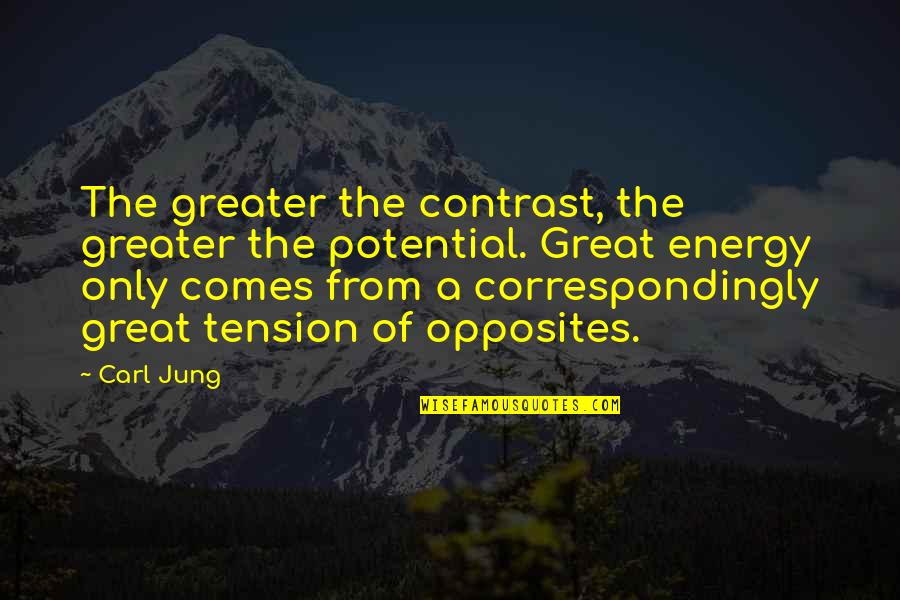 Hamoud Alkhudher Quotes By Carl Jung: The greater the contrast, the greater the potential.