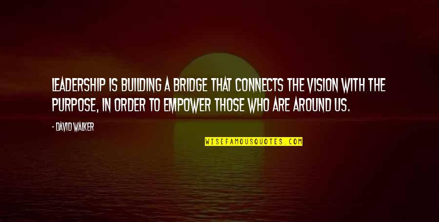 Hamour Quotes By David Walker: Leadership is building a bridge that connects the Hamour Quotes By David Walker: Leadership is building a bridge that connects the