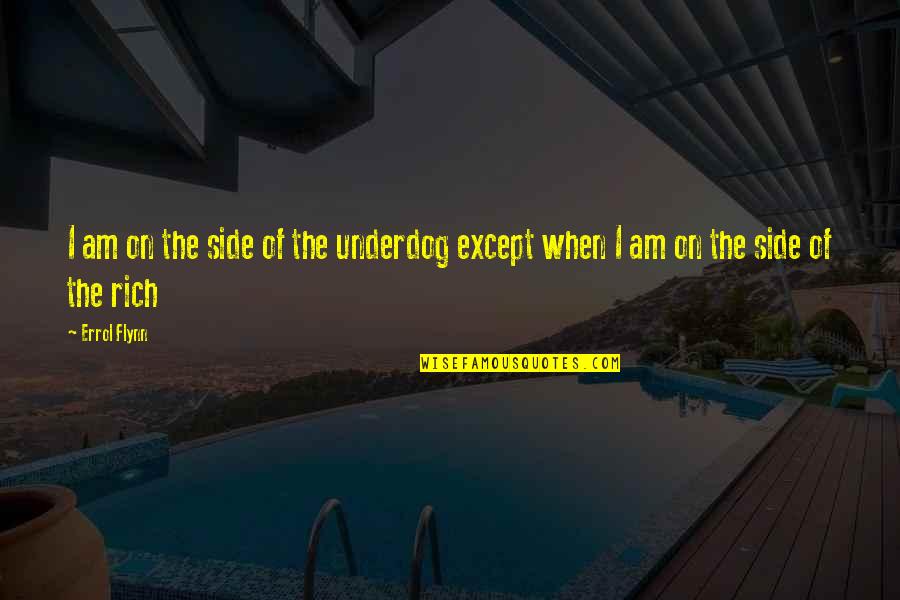 Hampate Quotes By Errol Flynn: I am on the side of the underdog