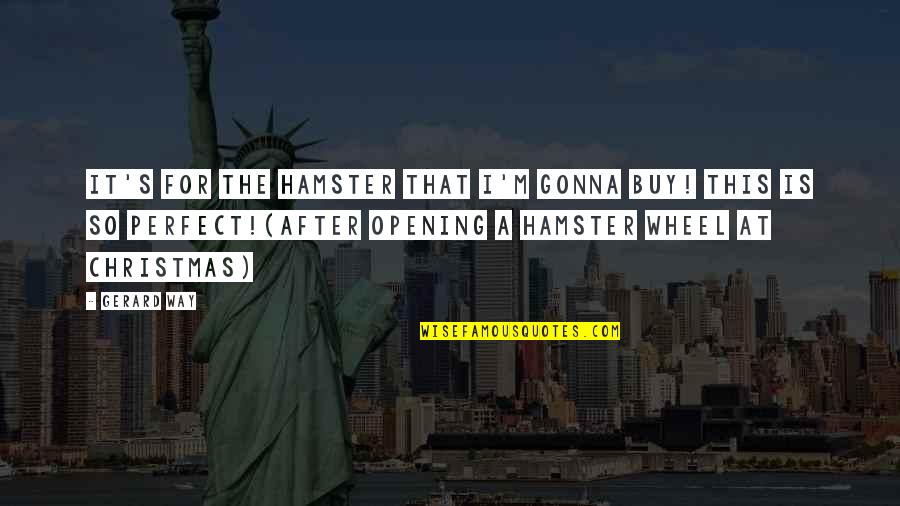 Hamster Wheel Quotes By Gerard Way: It's for the hamster that I'm gonna buy!