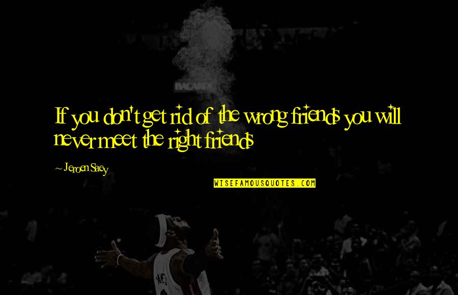 Hamyar Quotes By Jeroen Saey: If you don't get rid of the wrong