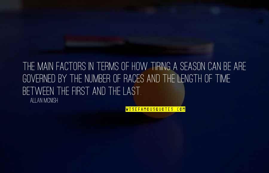 Hamzaoui Med Quotes By Allan McNish: The main factors in terms of how tiring