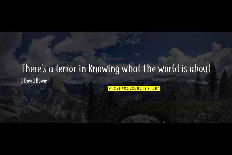 Han Solo Quotes By David Bowie: There's a terror in knowing what the world Han Solo Quotes By David Bowie: There's a terror in knowing what the world