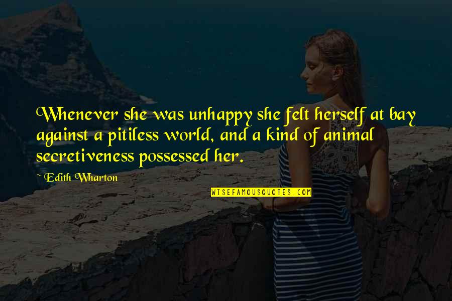 Hanamura Danganronpa Quotes By Edith Wharton: Whenever she was unhappy she felt herself at